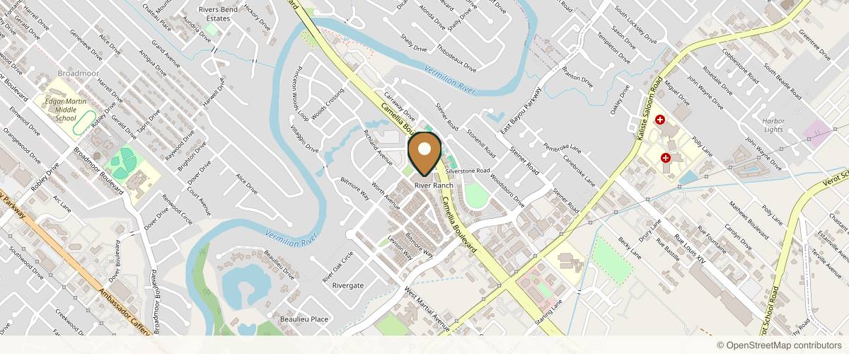 Map showing McGee Plastic Surgery in Lafayette, Louisiana