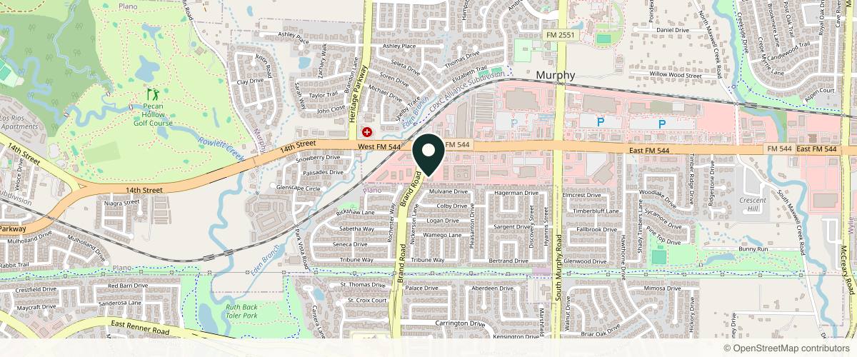 Map showing McGuiness Dermatology in Plano, Texas