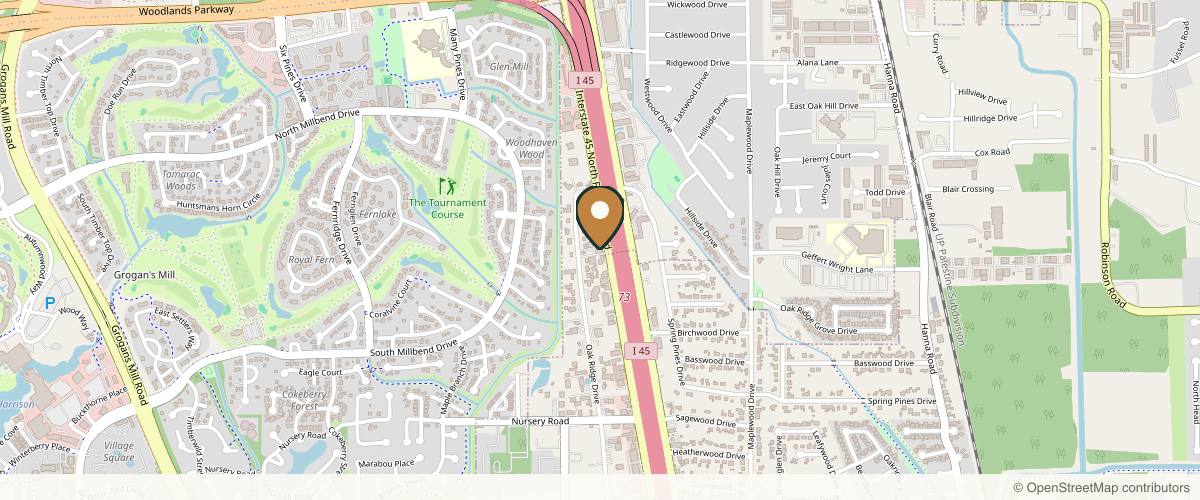 Map showing McHugh Plastic Surgery in The Woodlands, Texas