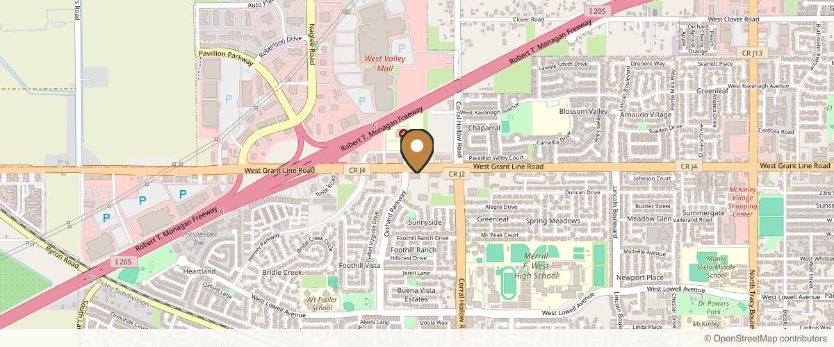 Map showing McNemar Cosmetic Surgery: Thomas McNemar, MD, FACS in Modesto, California