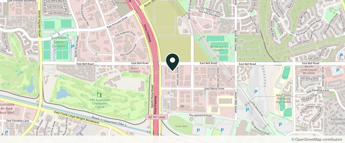 Map showing MD Plastic Surgery in Scottsdale, Arizona