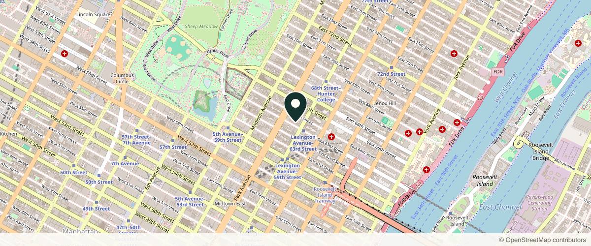 Map showing MDCS Dermatology: Medical Dermatology and Cosmetic Surgery in New York, New York