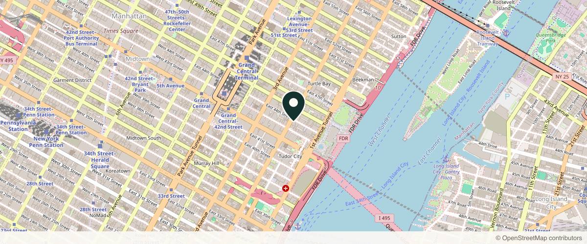 Map showing MDCS Dermatology: Medical Dermatology and Cosmetic Surgery in New York, New York