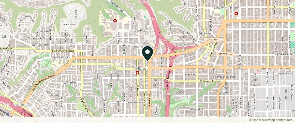 Map showing MedDerm Dermatology in San Diego, California