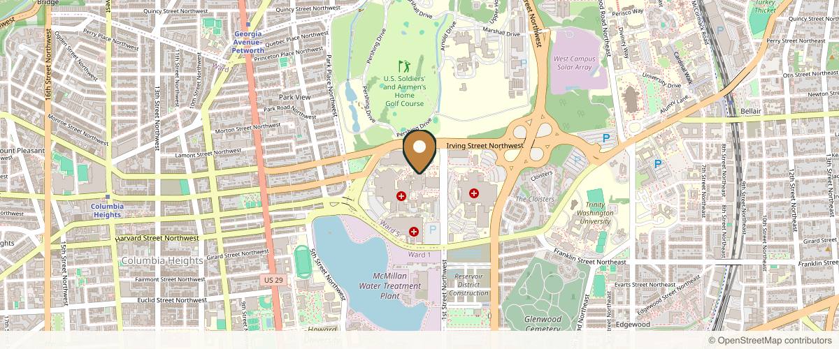 Map showing MedStar Health Plastic Surgery at MedStar Washington Hospital Center in Washington, District of Columbia