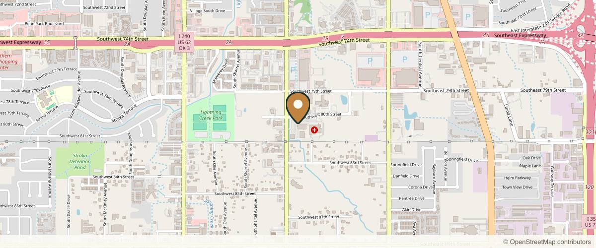 Map showing Mehdi Adham, MD in Norman, Oklahoma