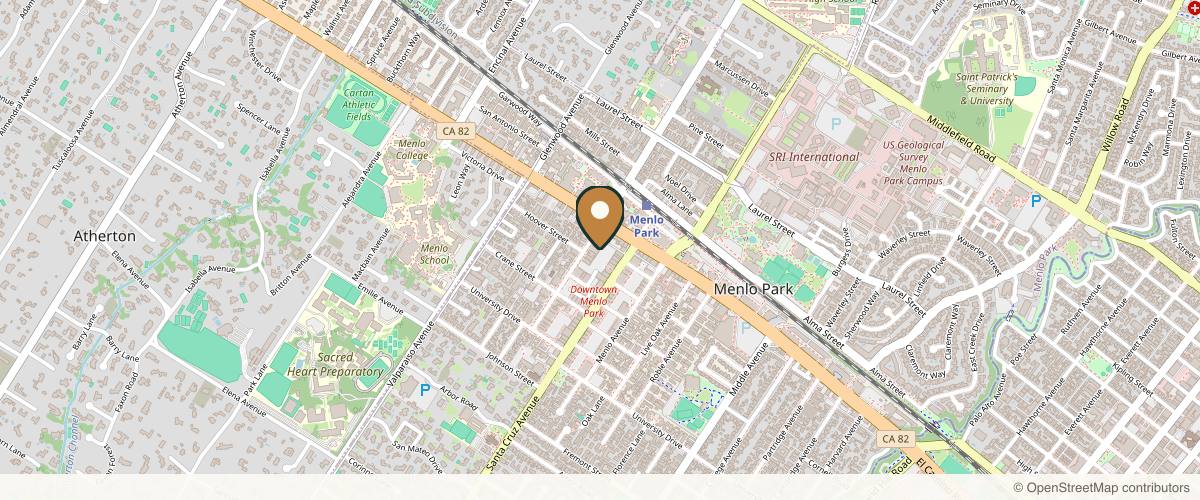 Map showing Mehta Plastic Surgery in Palo Alto, California
