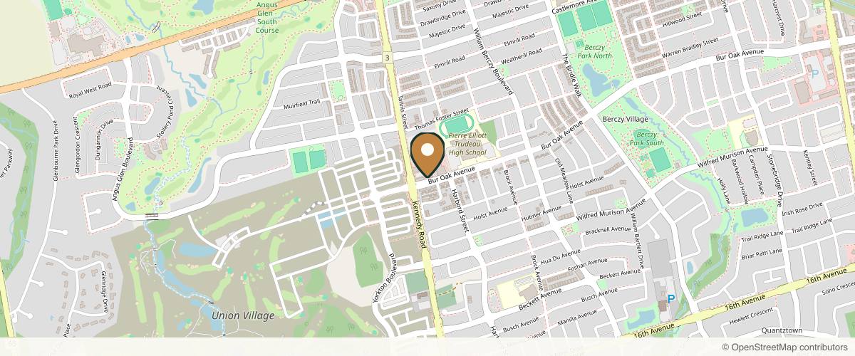 Map showing Meraki Skin Clinic in Markham, Ontario
