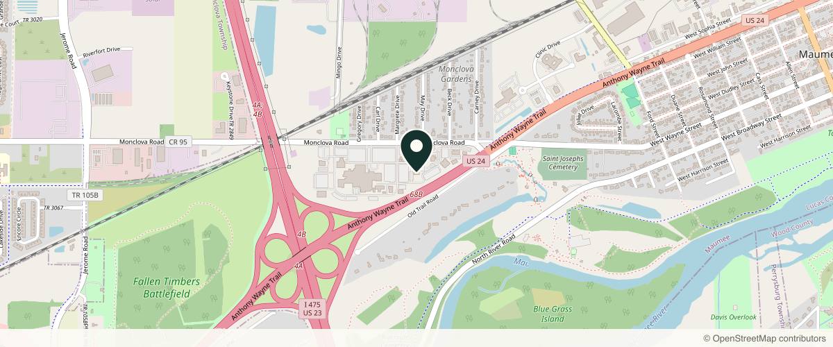 Map showing Mercy Health - St. Luke's Dermatology in Toledo, Ohio