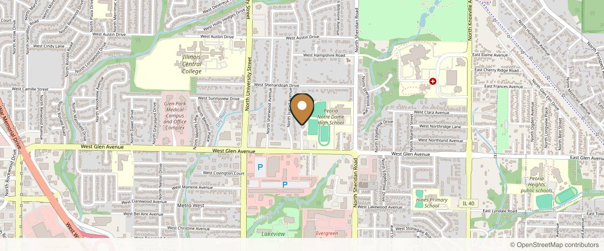 Map showing Merheb Surgical Arts in Peoria, Illinois