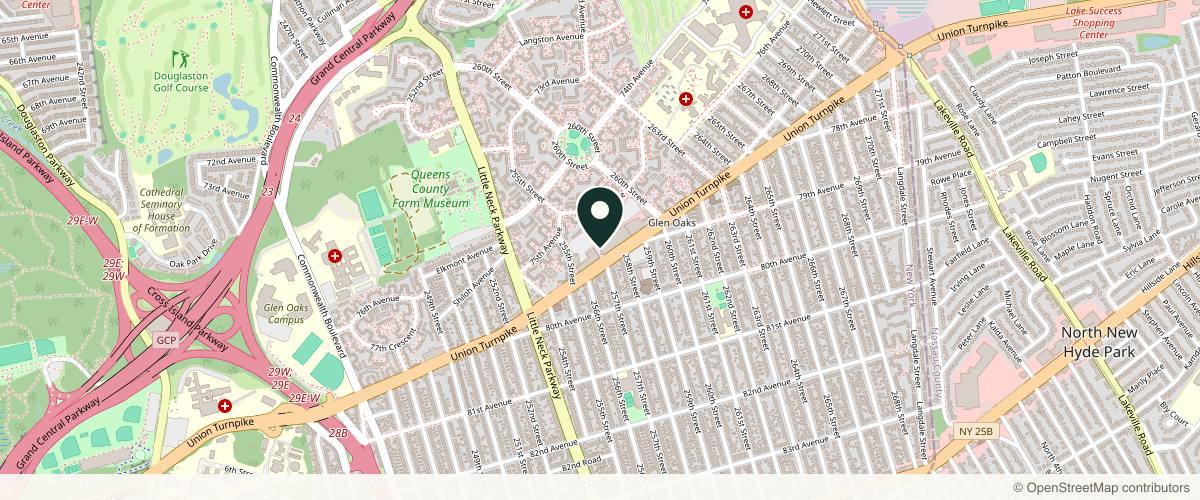 Map showing Metro Dermatology - Glen Oaks in Garden City, New York