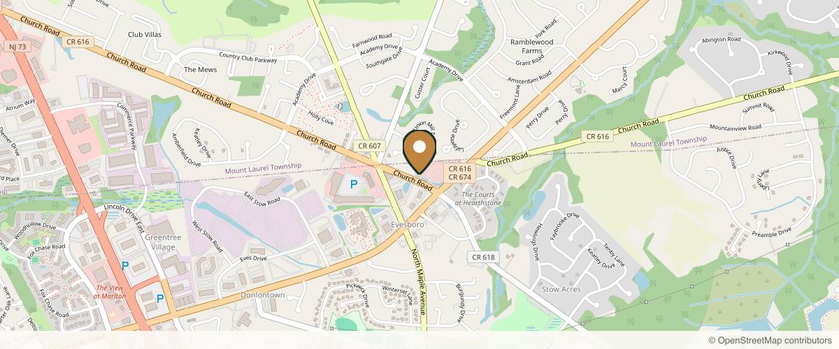 Map showing Metropolitan Plastic Surgery and the office of Dr. Julia Spears, MD., FACS in Cherry Hill, New Jersey