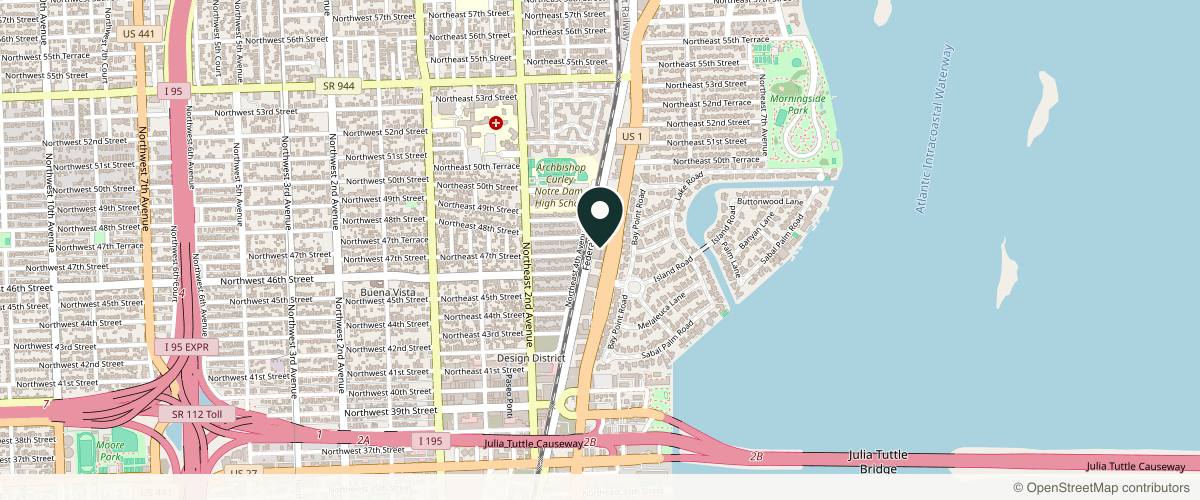 Map showing Miami Dermatology and Mohs Surgery in Miami, Florida