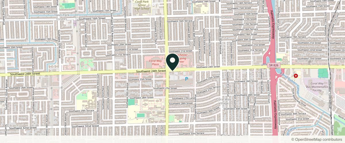 Map showing Miami Life Cosmetic Center in Doral, Florida