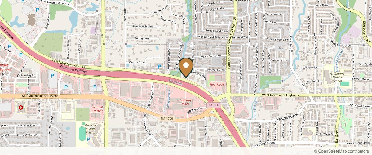 Map showing Michael A. Bogdan, MD, FACS in Southlake, Texas