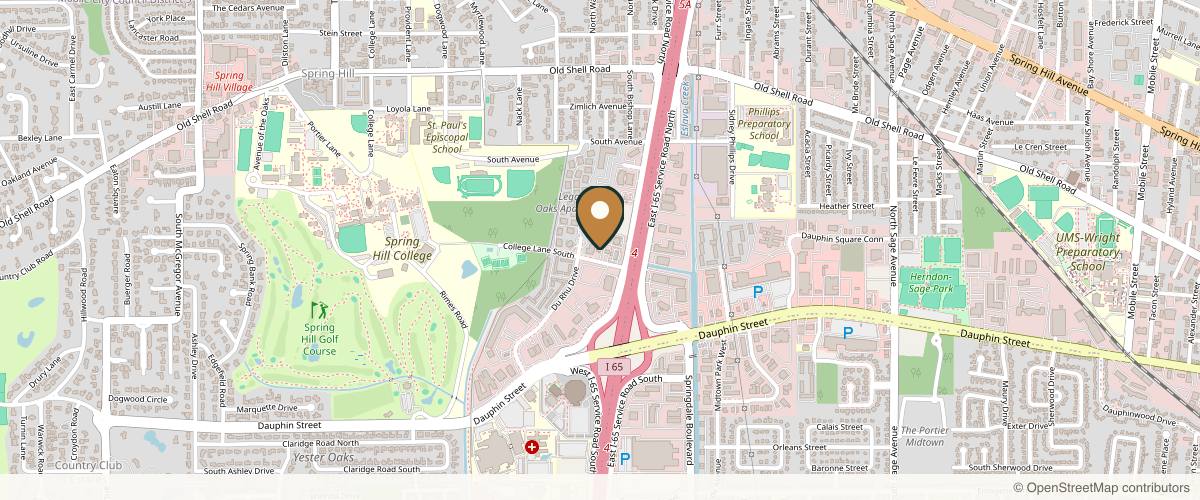 Map showing Michael B. Lyons Cosmetic Laser & Surgery Center in Mobile, Alabama