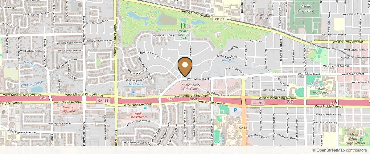 Map showing Michael B. Stevens, MD PhD in Visalia, California