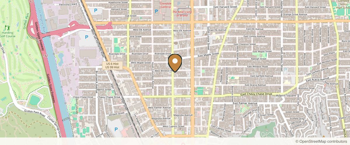 Map showing Michael Bublik, MD, Sinus, Allergy, and Facial Plastic Surgery in Glendale, California