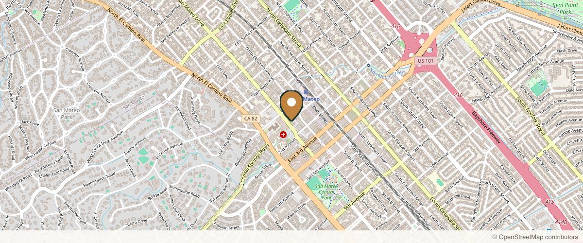 Map showing Michael C. Glafkides MD in San Mateo, California