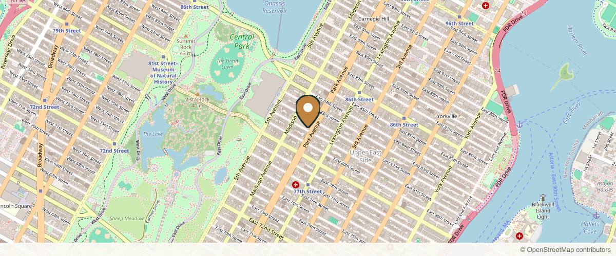 Map showing Michael J. Stein MD MAS FRCSC FACS PLLC in New York, New York