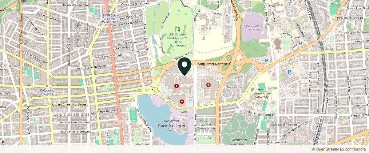 Map showing Michelle A. Howard, FNP in Washington, District of Columbia