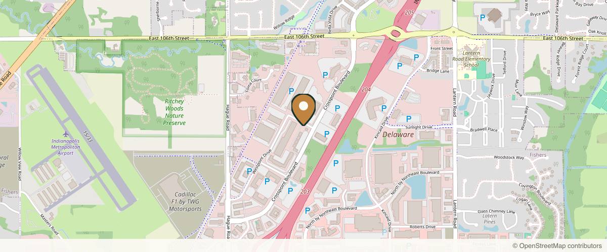 Map showing Michelle Jones Singer, MD in Indianapolis, Indiana