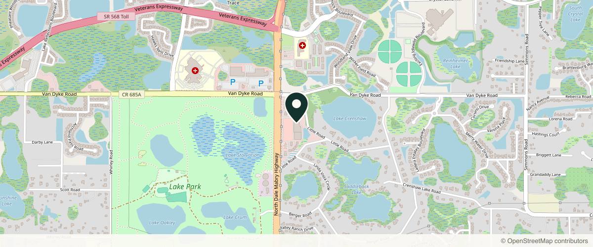 Map showing MidState Skin Institute in Wesley Chapel, Florida