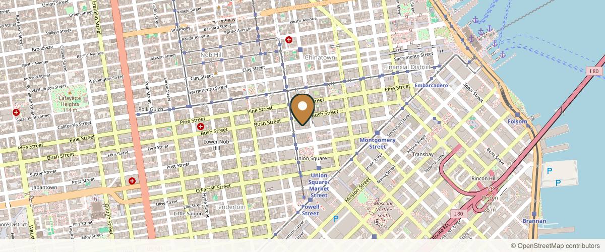 Map showing Miguel Delgado, M.D. in San Francisco, California