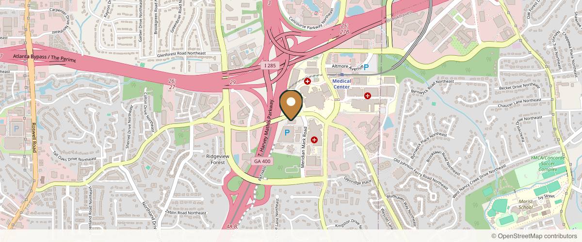 Map showing Mirzabeigi Atlanta Plastic Surgery in Atlanta, Georgia