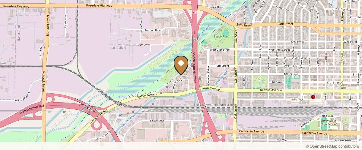 Map showing Modern Aesthetic Institute in Bakersfield, California