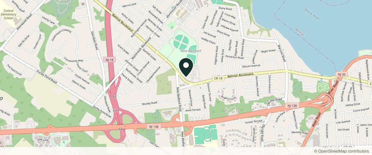 Map showing Modern Dermatology and Cosmetic Center - Iris Hatziminas, PA-C in Red Bank, New Jersey