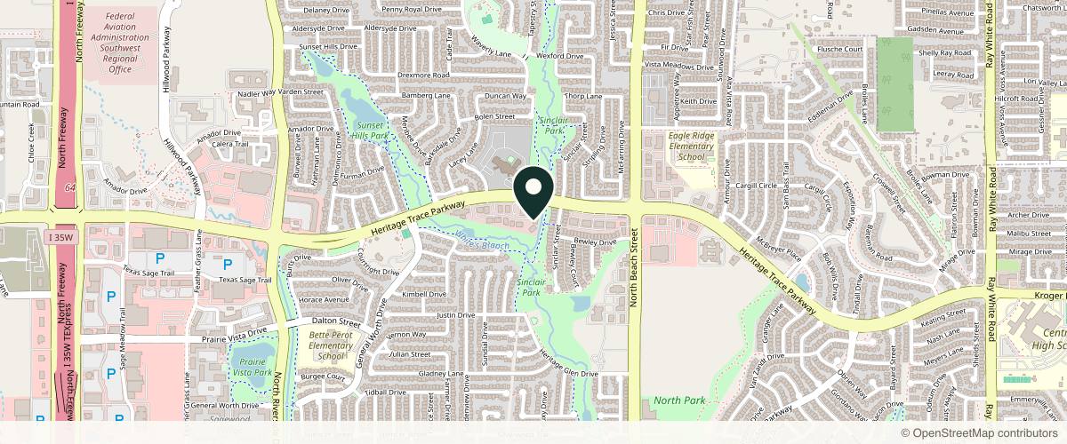 Map showing Monarch Dermatology in Fort Worth, Texas