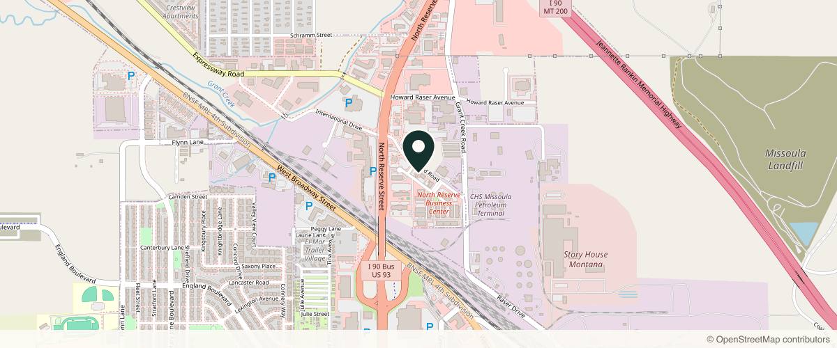 Map showing Montana Center for Facial Plastic Surgery in Missoula, Montana