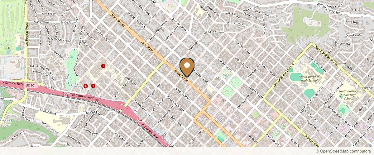 Map showing Montecito Plastic Surgery - Adam D. Lowenstein MD in Santa Barbara, California
