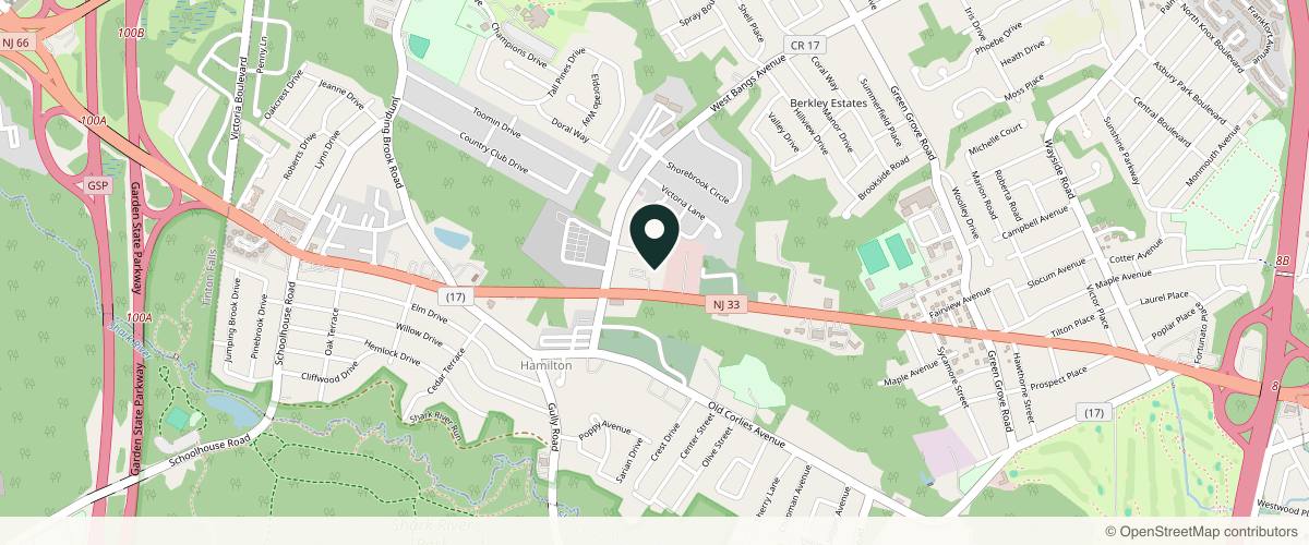 Map showing Morgan Dermatology in Toms River, New Jersey