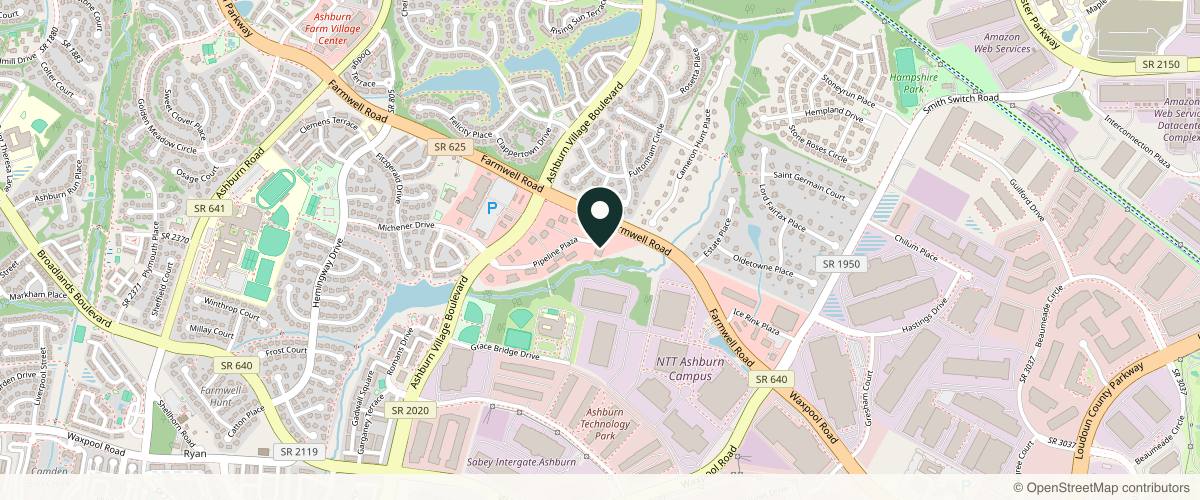 Map showing Mountcastle Plastic Surgery & Vein Institute in Fairfax, Virginia