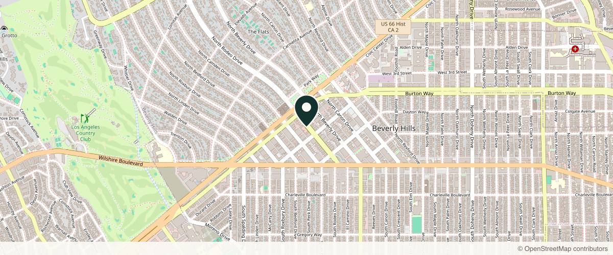 Map showing Moy, Fincher, Chipps Facial Plastics & Dermatology - Beverly Hills in Beverly Hills, California