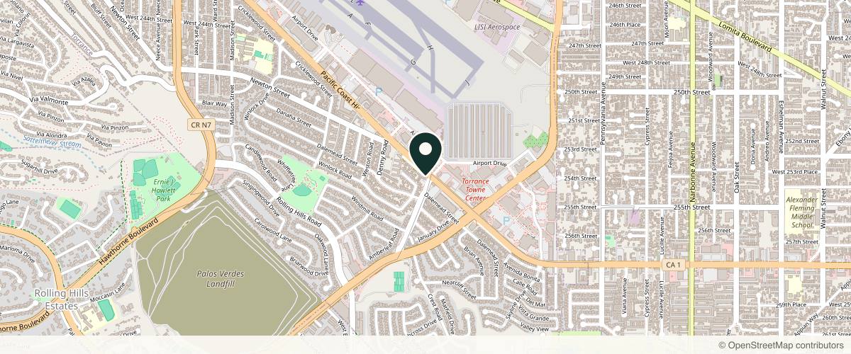 Map showing Moy, Fincher, Chipps Facial Plastics & Dermatology - Torrance in Torrance, California