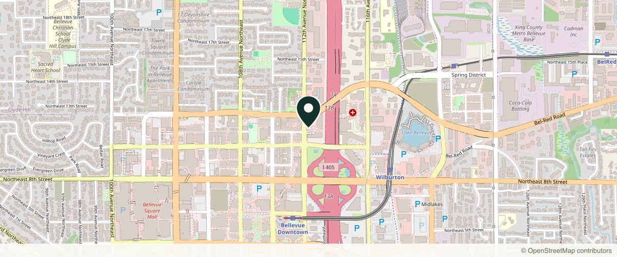Map showing Naficy Plastic Surgery & Rejuvenation Center in Bellevue, Washington