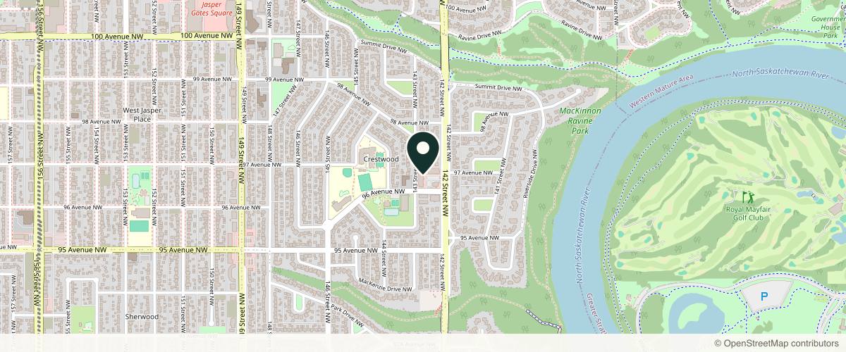Map showing Nakatsui DermaSurgery in Edmonton, Alberta