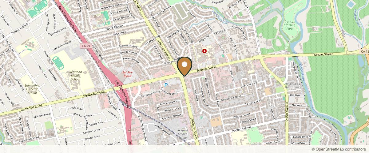 Map showing Napa Solano Plastic Surgery in Napa, California