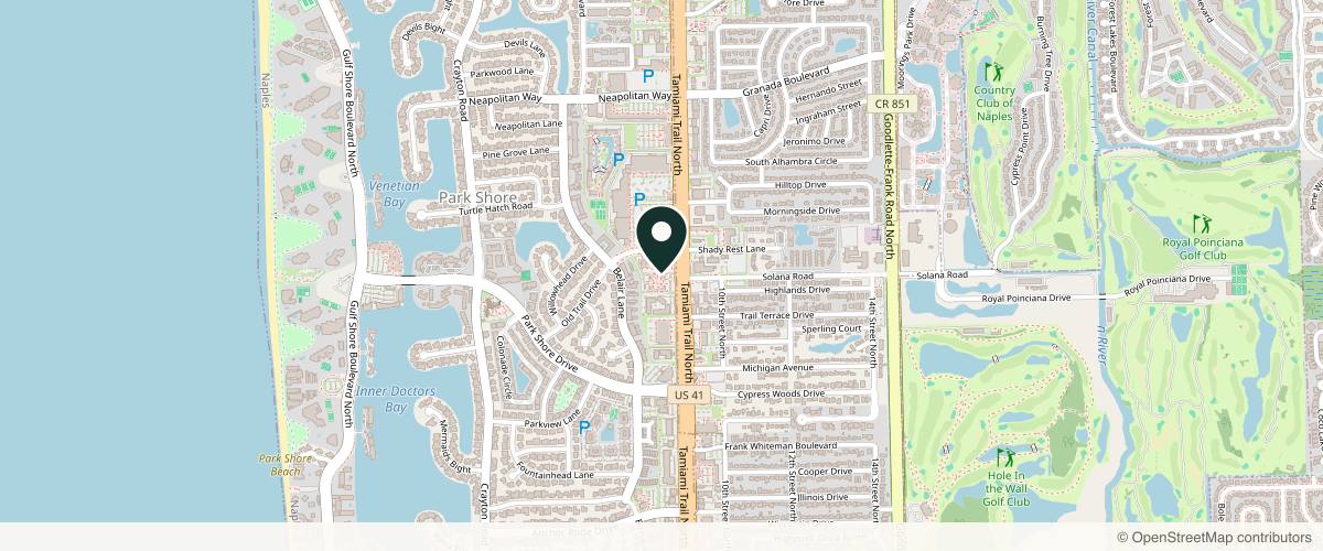 Map showing Naples Dermatology | Dr. G.Jerry Lugo and Dr. Scott A. Ross in Naples, Florida