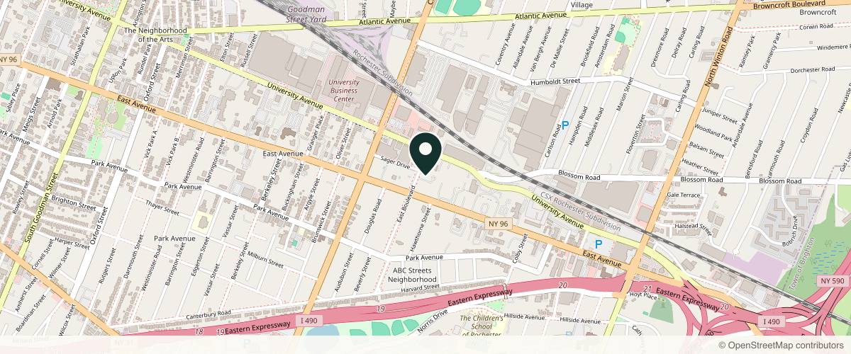 Map showing Natural Face Clinic in Rochester, New York