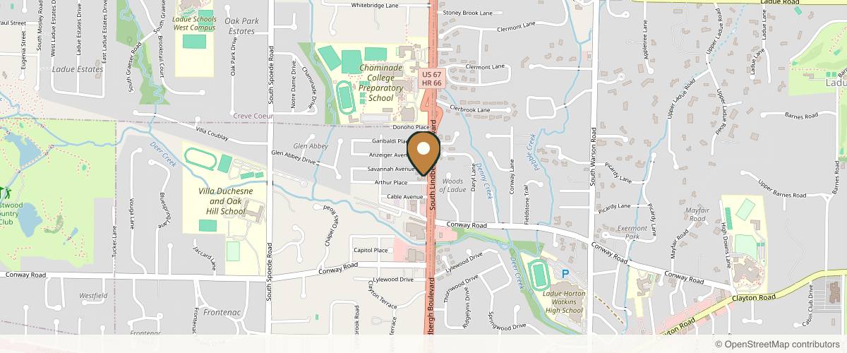 Map showing Nayak Plastic Surgery in St. Louis, Missouri