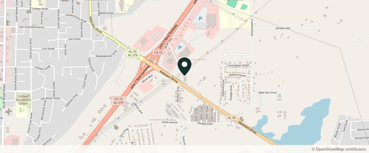 Map showing Nease Cosmetic Surgery in Huntsville, Alabama