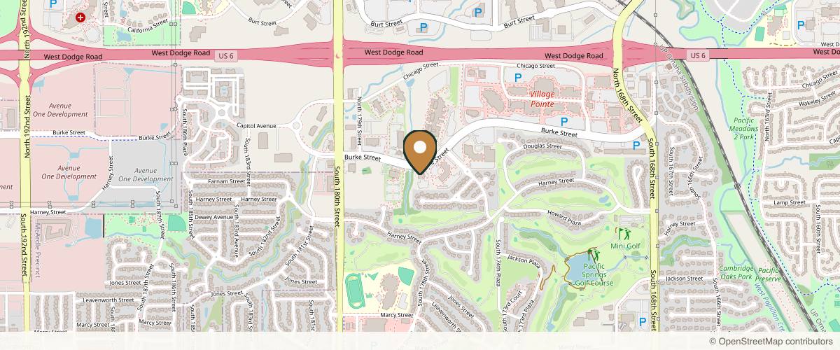 Map showing Nebraska Medicine Village Pointe Aesthetic Surgery | Dreams MedSpa in Omaha, Nebraska