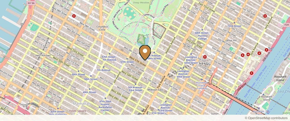 Map showing Neinstein Plastic Surgery in New York, New York