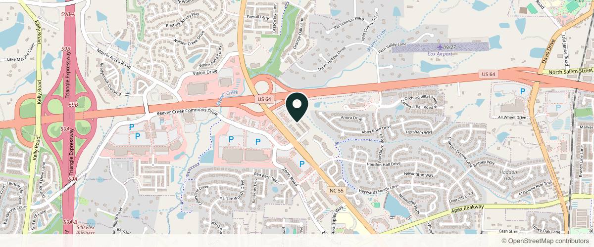 Map showing New Age Dermatology in Cary, North Carolina