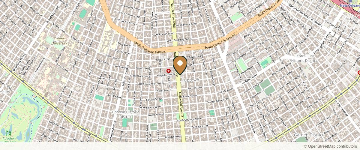 Map showing New Orleans Center for Aesthetics and Plastic Surgery - Drs. Parker Velargo & Russell Hendrick in New Orleans, Louisiana