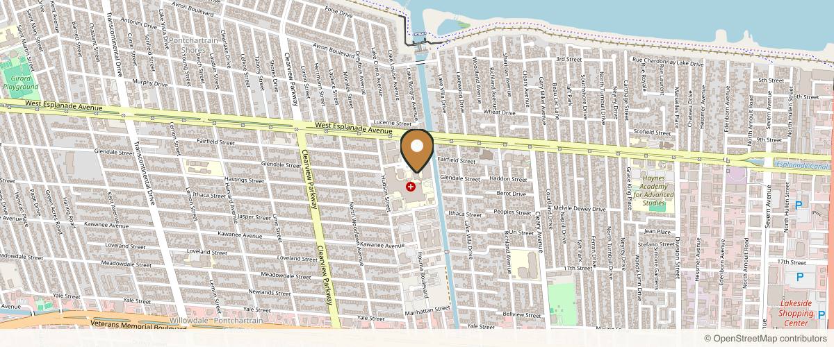 Map showing New Orleans Plastic Surgery with Michelle Manning Eagan MD in New Orleans, Louisiana